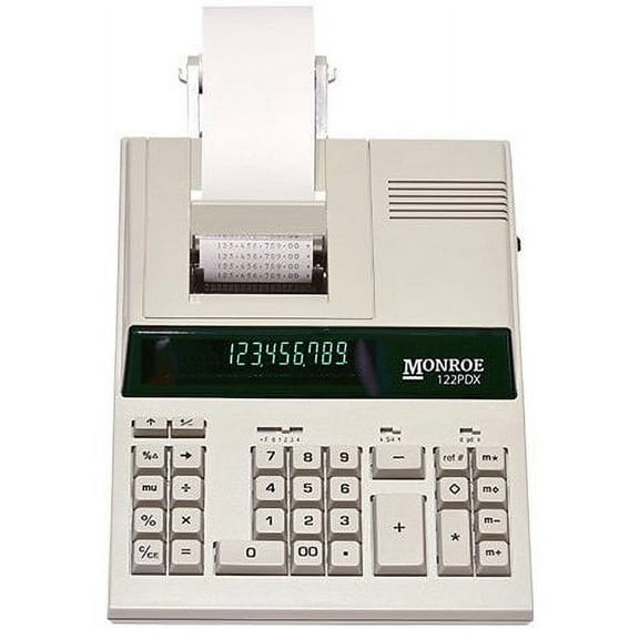 Monroe 122PDX Medium Duty Printing Calculator with Extra Large Plus/Minus Keys