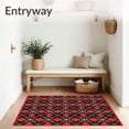 thumbnail image 3 of ODIKA 3'x5' Machine Washable Non-Slip Area Rug, Rustic Winter Tartan Flooring Protection Merry Celebration High Traffic Rug with Pad, Red, 627569, 3 of 8