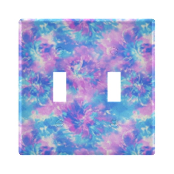 Light Switch Cover Blue and Purple Watercolor Tie Dye Plates Faceplate Decorative Switch Plate for Bedroom Home Decor