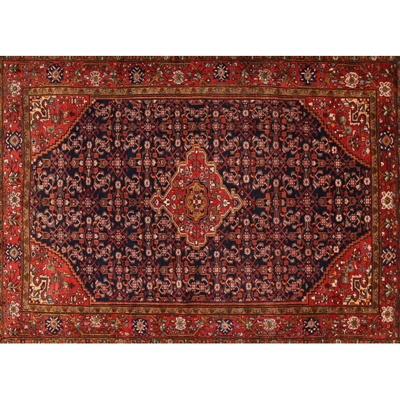 Ahgly Company Machine Washable Indoor Rectangle Traditional Chestnut Brown Area Rugs, 10' x 13'
