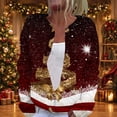 thumbnail image 2 of Christmas Oversized Cardigan Sweaters for Women Casual Shiny Xmas Tree Print Lightweight Knit Cardigan Sweater Button Long Sleeve Open Front Cozy Trendy Fall Women's Sweaters Yellow 2XL, 2 of 6
