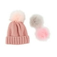 thumbnail image 2 of Design Imports Hadley Wren Snap On Pom Pom Beanie, Mauve, 2 of 4