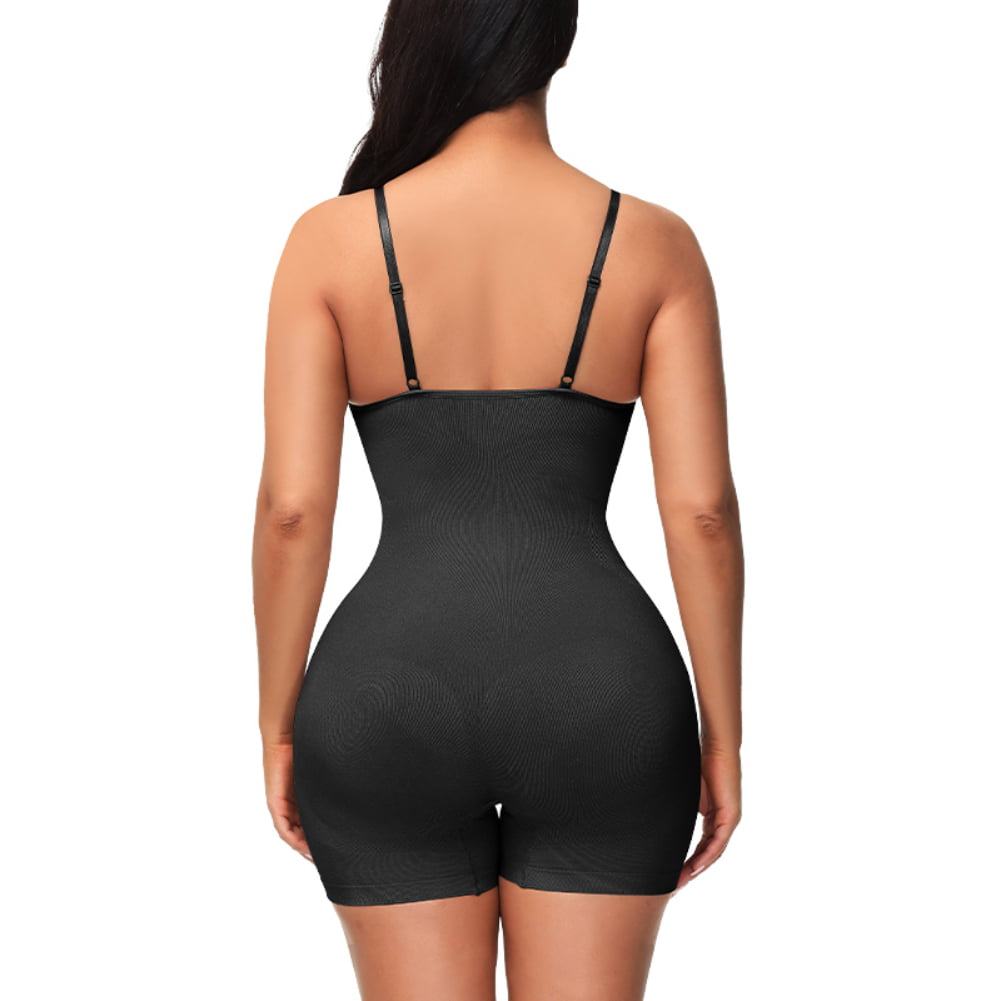 Women Seamless Full Body Shapewear Tummy Control Butt Lifter Body Shaper  Thigh Slimmer High Waist Bodysuit with Straps 