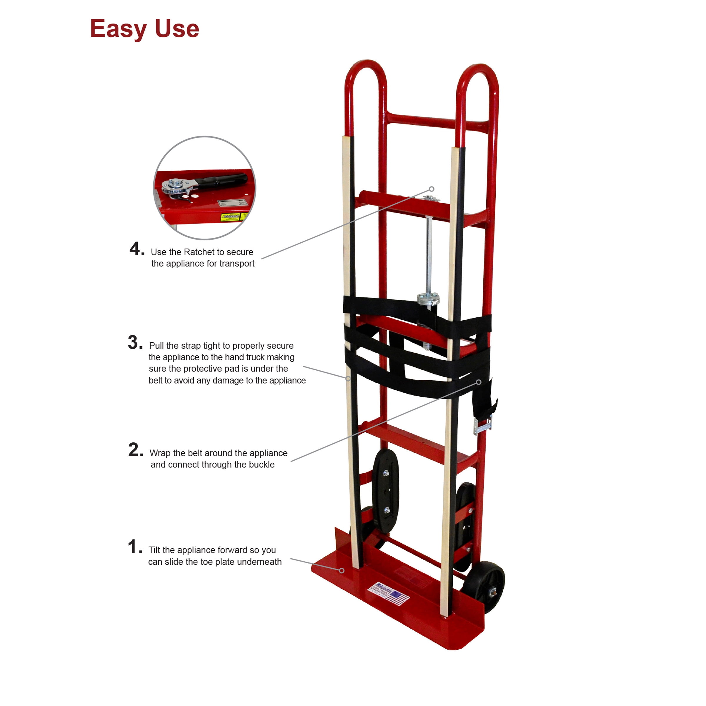 Milwaukee DC40188, 800 lbs Steel 12.5 in x 24 in. x 60 in Appliance Hand Truck