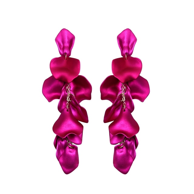 Pendientes Largos Pétalos de Flor Pendientes Diseño Maduro y Elegante Empalme Pendientes Pendientes