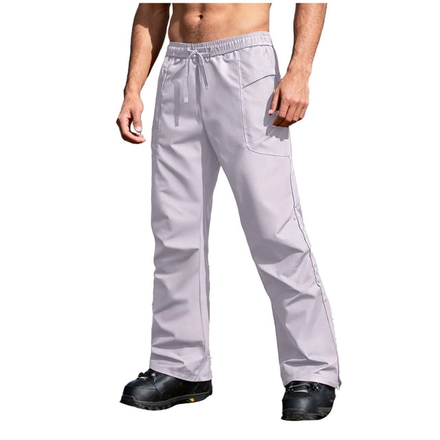 FRSASU Pantalon d'Hiver en Molleton de Ski pour Hommes, Léger, Extérieur, Imperméable, Coupe-Vent, de Ski et de Randonnée, Doublé, Cargo, Rose