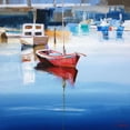 thumbnail image 2 of Penny, Craig Trewin 15x15 Black Ornate Wood Framed with Double Matting Museum Art Print Titled - Mordialloc Moorings, 2 of 4