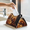 thumbnail image 5 of Tissue Box Cover, Autumn Squirrel Glowing Light Rectangular Leather Tissue Holder - Tissue Case Facial Paper Organizer for Bathroom, Vanity Countertop, Tabletop, Car, Napkin, 5 of 6
