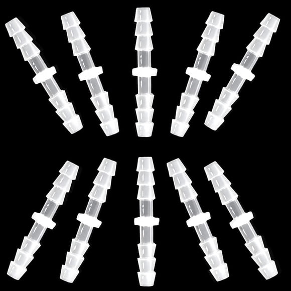 ANPTGHT Conector de manguera de plástico de 3/16 x 3/16 pulgadas, conectores de tubería, empalmador de juntas, adaptador de unión para acuario, adaptadores domésticos, combustible, gas, aire líquido (