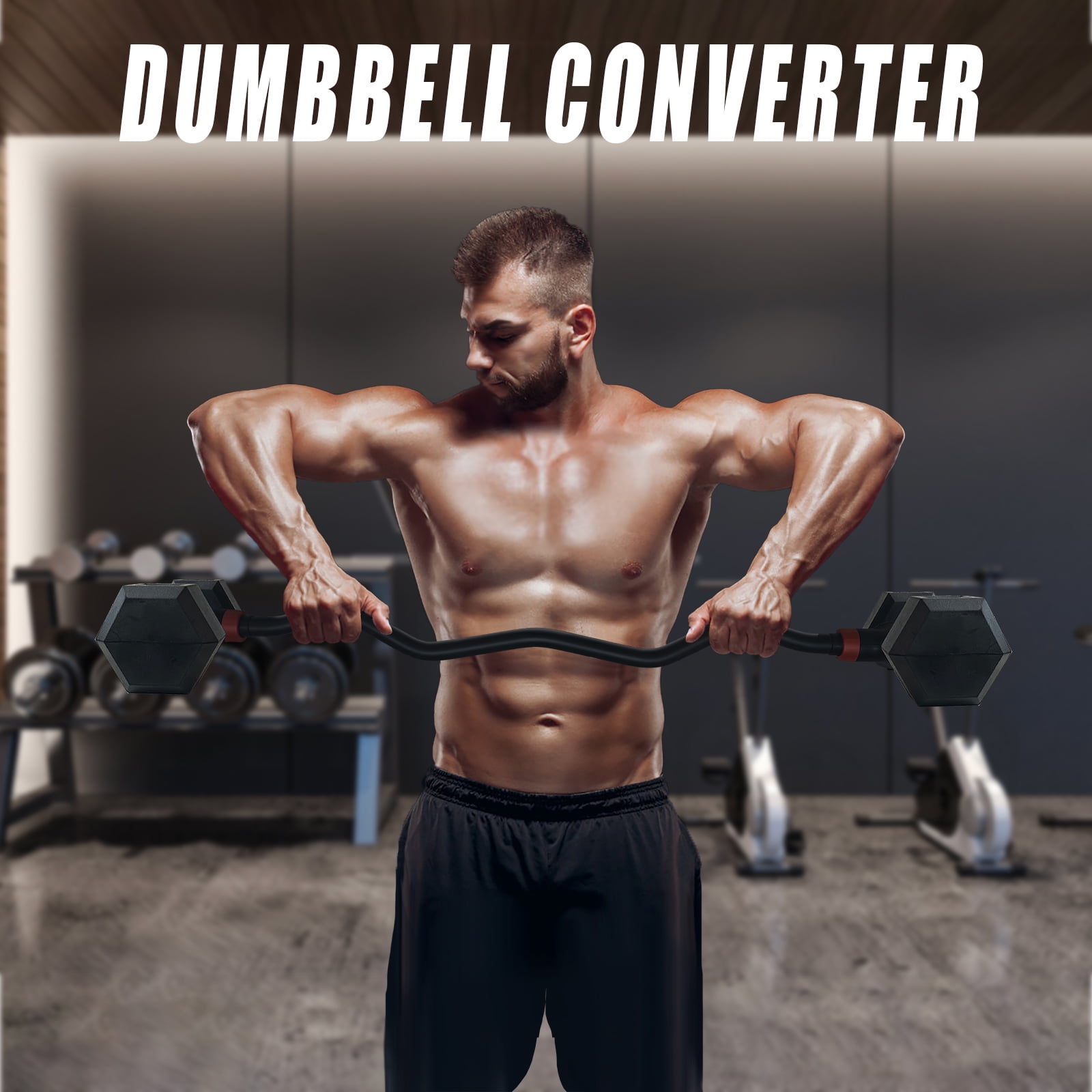 KORIKAHM Dumbbell Barbell Converter Bar, Adjustable Weight Capacitry Bar Convert to Dumbbell Set for Home Gym Strength Training