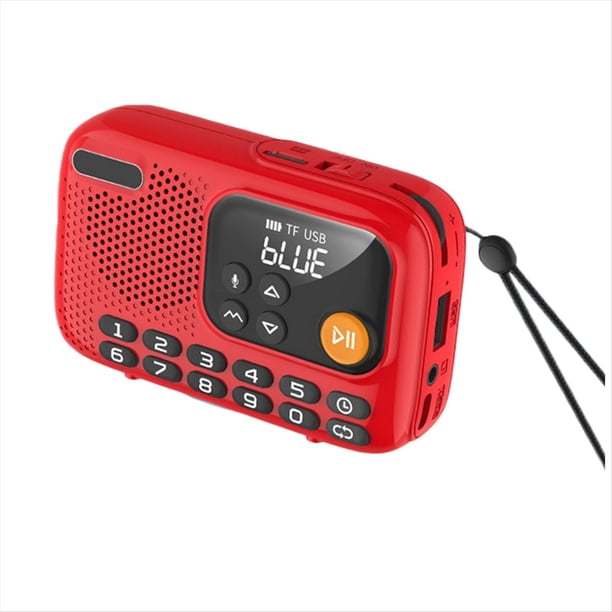Radio FM Portátil, Altavoz Inalámbrico Bluetooth con Grabadora y Pantalla LED, Compatible con Tarjeta TF, Disco U para el Hogar y Exteriores.