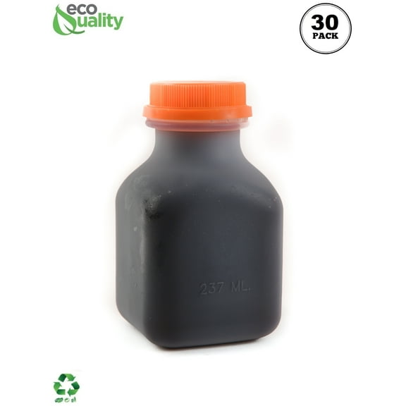 [30 COUNT] 8 OZ Empty Plastic Juice Bottles with Tamper Evident Caps - Smoothie Bottles  Ideal for Juices, Milk, Smoothies, Picnic's and even Meal Prep Juice Containers
