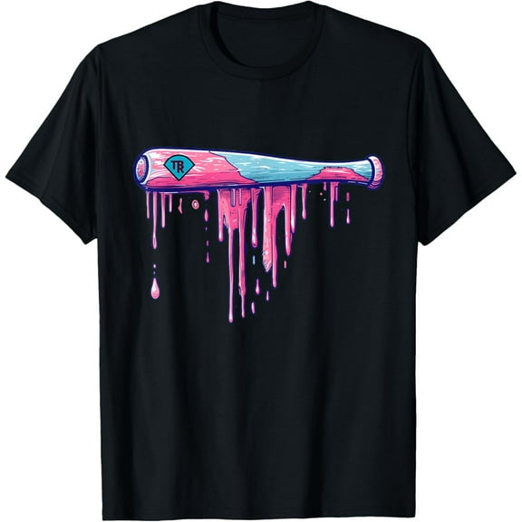 Baseball Bat with Sprinkles Drip T-Shirt men and women can wear, black, white, gifts