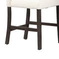 thumbnail image 4 of Benjara Ghy 25" Dining Side Chair Set of 2- White Textured Upholstery- Brown, 4 of 6