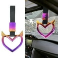 thumbnail image 2 of Hearts Drift Handle Rings Bumper, Devil Heart Handle Ring, Warning Car Accessory Car Warning Tow Strap, Cute Heart-Shaped Warning Loops, Train Bus Handle Hand Strap, for Car Bus Subway X3Q9, 2 of 9