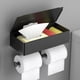 thumbnail image 4 of Soporte de papel higiénico con caja de toallitas húmedas, soporte de papel higiénico montado en la pared, portarrollos de baño para baño, 4 of 8