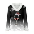 thumbnail image 5 of larppty Christmas Sweater for Women - Faux Fur Trim V-Neck Pullover with Festive Holiday Graphics (Black, S), 5 of 5