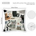 thumbnail image 3 of Heduofu Throw Pillow Cover Funny Cats and Decorative Pillow Cases Home Decor Square Pillowcases 18x18in, 3 of 5