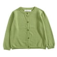 thumbnail image 2 of XQYLOS Girls Knit Cardigan Sweater Button Down Long Sleeve Open Front Soft Cozy Pullover for Toddler Kids Plain Casual Sweater Coat Lightweight Knitted Top Fall Winter Spring Daily Wear, 2 of 9