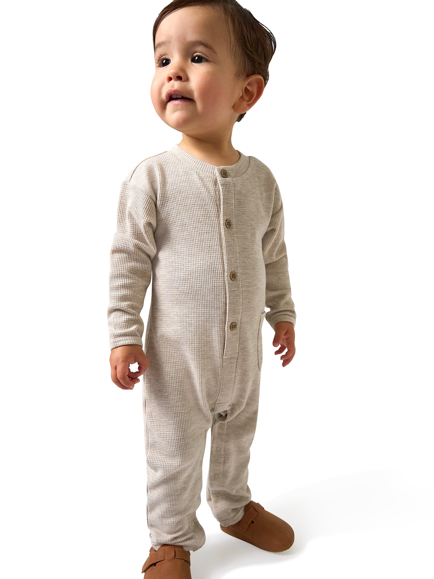 Modern Moments by Gerber Baby Boy Long Sleeve and Leg Hacci Romper, Sizes 0/3 Months - 24 Months