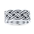 thumbnail image 2 of Twisted Braided Design Oxidized Ring Band 925 Sterling Silver Size 9, 2 of 5