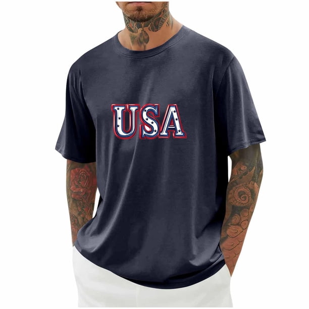 Tops para hombre, blusas y camisas de cuello redondo y manga corta para hombre, blusas casuales de moda con cuello redondo y manga corta para hombre, blusas de poliéster para hombre