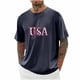 thumbnail image 1 of Tops para hombre, blusas y camisas de cuello redondo y manga corta para hombre, blusas casuales de moda con cuello redondo y manga corta para hombre, blusas de poliéster para hombre, 1 of 4