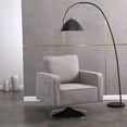 thumbnail image 3 of Swivel Accent Chair, Square Swivel Armchair with Round Metal Base and Storage Bag, Comfy Barrel Chair for Living Room Bedroom Apartment, Grey, 3 of 9