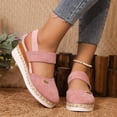 thumbnail image 4 of Womens Platform Sandals Closed Toe Ankle Strap Slide Sandals Fashion Summer Beach Casual Wedge Shoes, 4 of 9