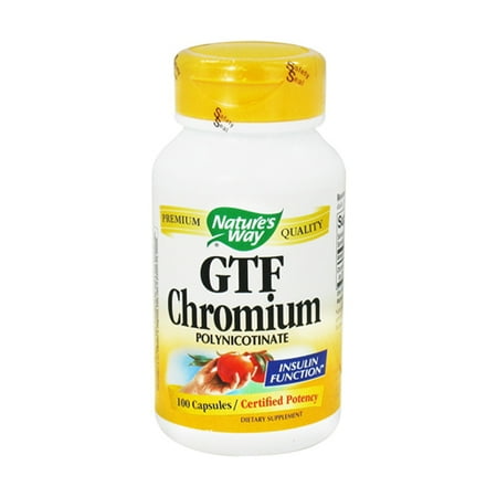 Natures Way GTF Chrome Polynicotinate Capsules -100 Ea