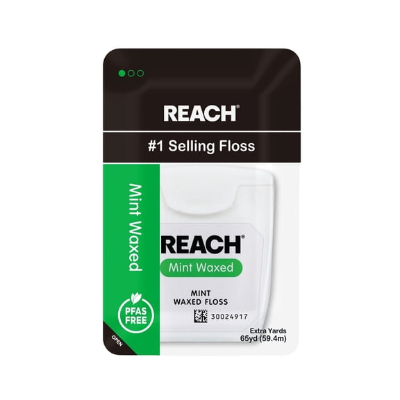 REACH Mint Waxed Dental Floss  65YD