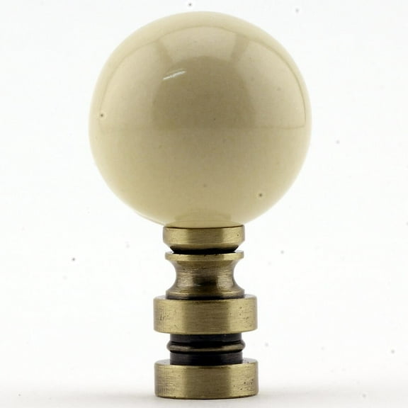 Ceramic  35mm Ivory Ball Antique Base Finial 2"h