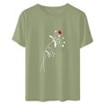 thumbnail image 5 of yievot Chemises pour Femmes Mode Manches Courtes Col Rond Impression de la Saint-Valentin Chandail Décontracté T-Shirt Hauts Chemise, 5 of 5