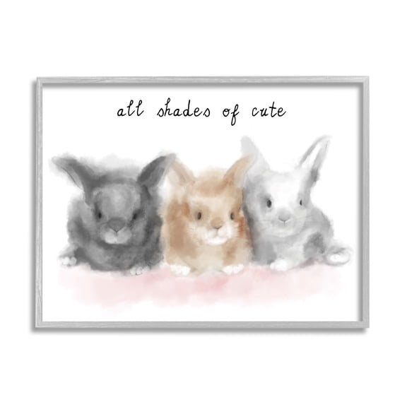 Stupell Industries All Shades of Cute Phrase Three Baby Bunnies, 24 x 30, Designed by Daphne Polselli