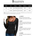 thumbnail image 5 of SMZ Women’s Square Neck Long Sleeve Shirts—Ribbed Knit Sweater Slim Fitted Elegant Fall Casual Basic Tee Tops, 5 of 5