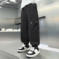 thumbnail image 2 of QUOTAY Durable Outdoor Cargo Pants for Boys All Weather Breathable Comfortable Boys Pants Trousers for Autumn Spring Hiking Play 4-15 Years Black_03,170, 2 of 6