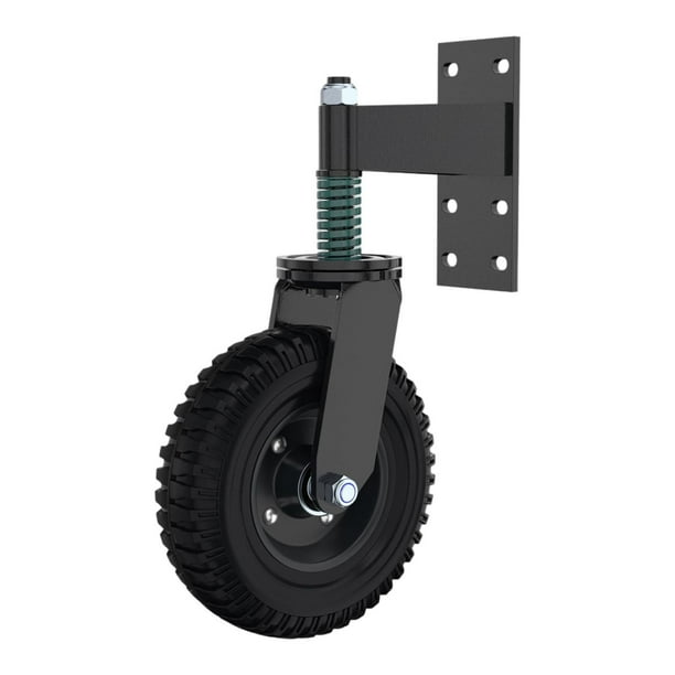 Rueda para portón perfecl con resorte 360 grados alta dureza para portones de madera negro