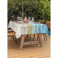thumbnail image 2 of Outdoor Tablecloth with Umbrella Hole and Zipper, Blue Summer Beach Coastal Rectangle Table Cloth 52x70 Inch Waterproof Tablecloth, Nautical Beige Seaside Picnic Table Cover for Patio Camping, 2 of 7