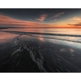 thumbnail image 2 of Jaynes Gallery 14x12 White Modern Wood Framed Museum Art Print Titled - USA-New Jersey-Cape May National Seashore Sunset on ocean shore, 2 of 4