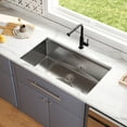 thumbnail image 4 of 33 in. Rectangular Single Bowl Undermount Workstation Kitchen Sink in Silver Grey Stainless Steel with Accessories, 4 of 12