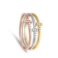 thumbnail image 4 of CHOOSE YOUR COLOR Stackable Sideways Cross White CZ Rose Gold-Tone Ring Sterling Silver Female Size 5, 4 of 4