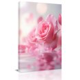 thumbnail image 2 of Canvas Wall Art, Pink Rose Fantasy Framed Canvas Prints for Living Room Bedroom, Elegance Floral Romantic Reflection Large Gallery Wrapped Wall Decor for Home Office, Gifts, 16"x20" Ship Next Day, 2 of 9