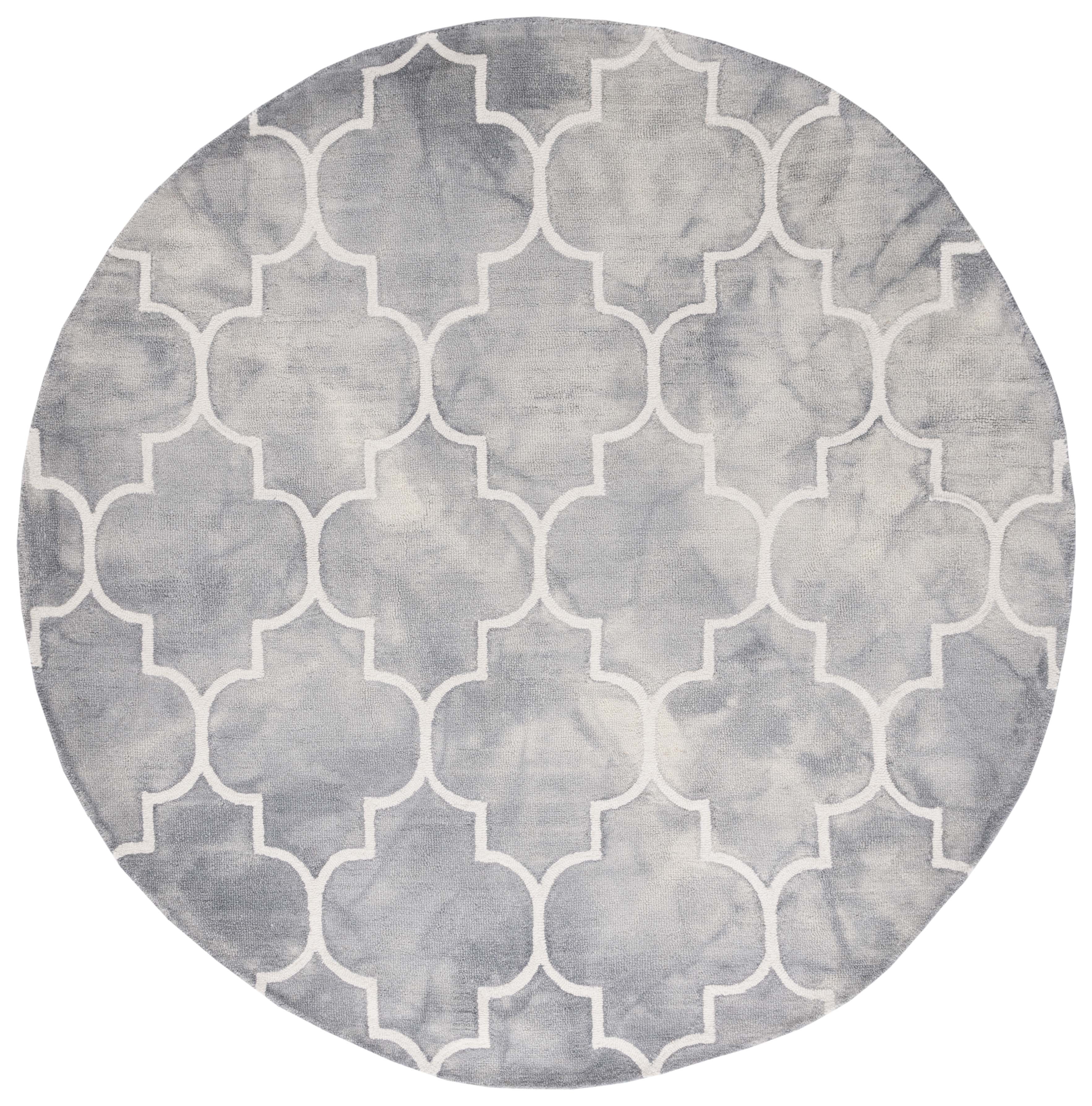 Safavieh Dip Dye Calanthe Geometric Wool Area Rug, Gray/Ivory, 5' x 5' Round