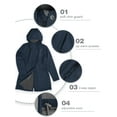 thumbnail image 2 of 33,000ft Women's Softshell Long Jacket with Hood Fleece Lined Windproof Warm up Waterproof Windbreaker, 2 of 6