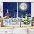 thumbnail image 4 of CUH Christmas Modern Topper Kitchen Curtains Semi Sheer Bedroom Decor Drapes Santa Tiers Cafe Short Panel Style-6 W:35"x H:39"*2 Panels, 4 of 6