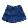thumbnail image 4 of GiLiling Jean Skirt for Girls Denim Pleated Mini Skort with Pockets Casual School Uniform Skirt for Daily Wear (Blue, 3-4 Years), 4 of 5