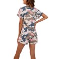 thumbnail image 2 of Hanerdun Women 2PCS Pajama Set Female Camouflage Short Sleeve Sleepwear Loungewear Nightwear Pink S, 2 of 4