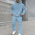 thumbnail image 5 of Men's Full Zip Polo Jacket & Drawstring Pants Set, Comfortable Relaxed Fit, Solid Color, Regular Size, 5 of 9