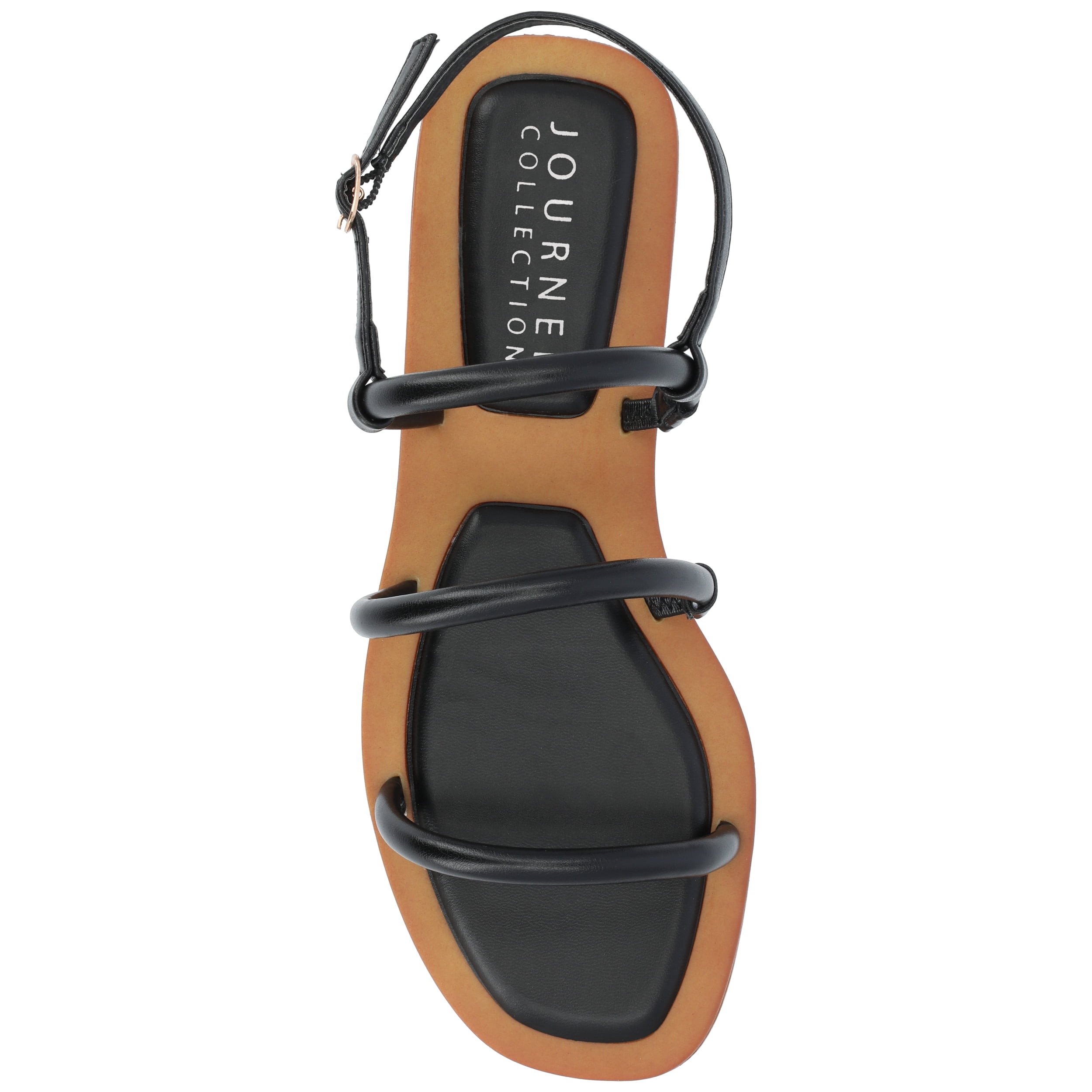 Journee Womens Karrio Buckle Sling Back Flat Sandals