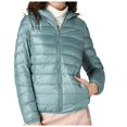thumbnail image 3 of Women's Short Thin And Thick Korean White Down Padded Jacket Thin down Jacket Women Petite for Women with Hood Coat plus Size Women Jacket Womens Fashion Women Jackets And Coats Jean Jacket with, 3 of 6
